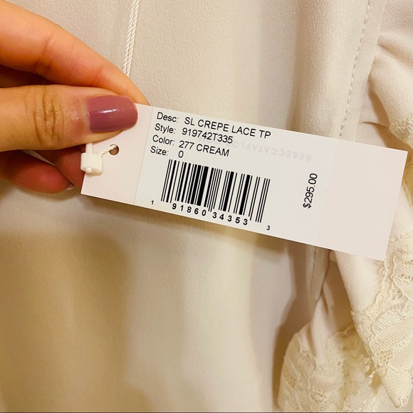 Rebecca Taylor Crepe Lace top NWT - Picture 5 of 6